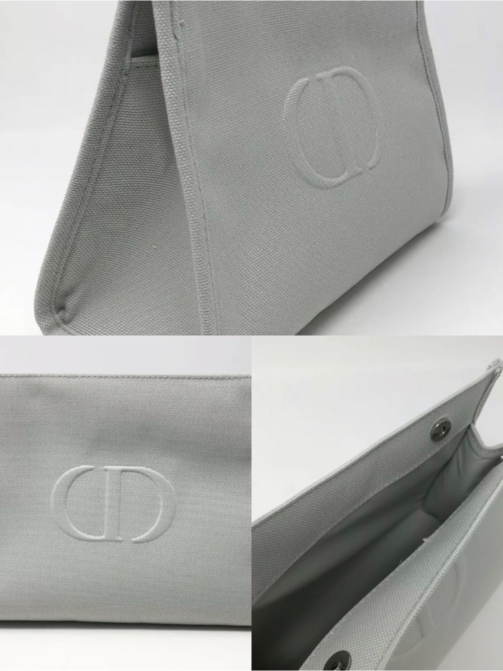 Dior Gray Embossed CD Canvas Tote